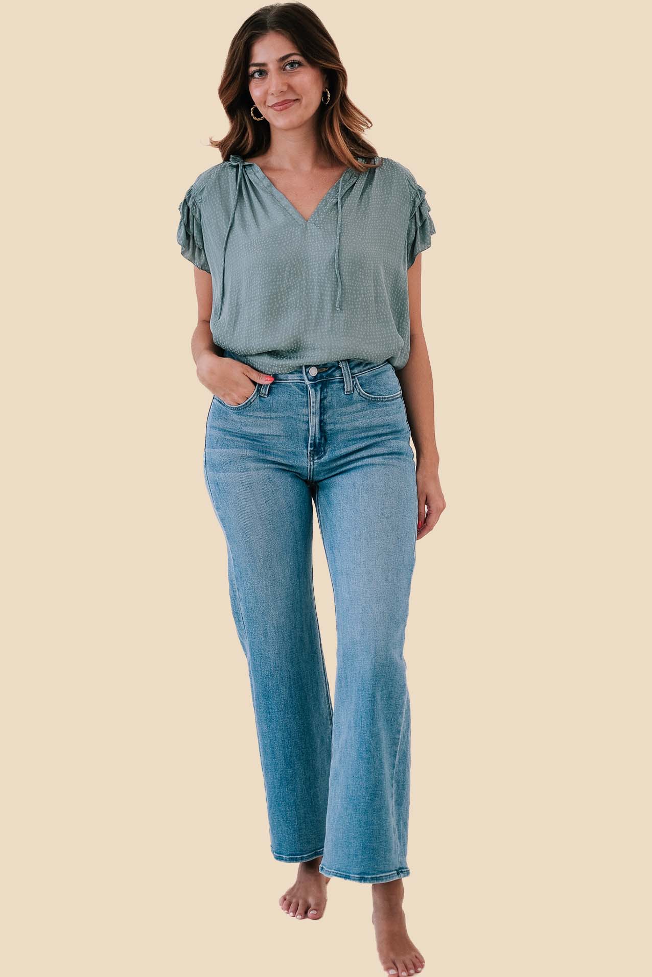 Just Black Denim The Slim Wide Leg (Medium Wash)