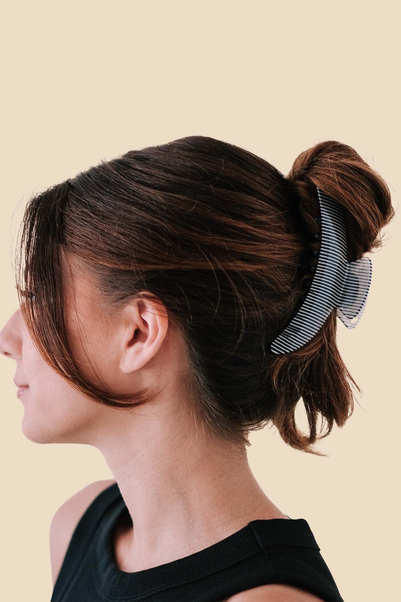 Stripe Pattern Acrylic Hair Claw Set