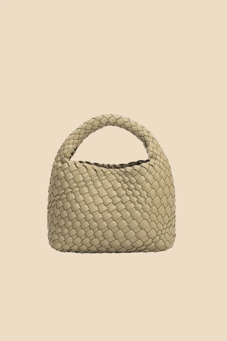 Melie Bianco Sylvie Small Recycled Vegan Leather Top Handle Bag (Moss)