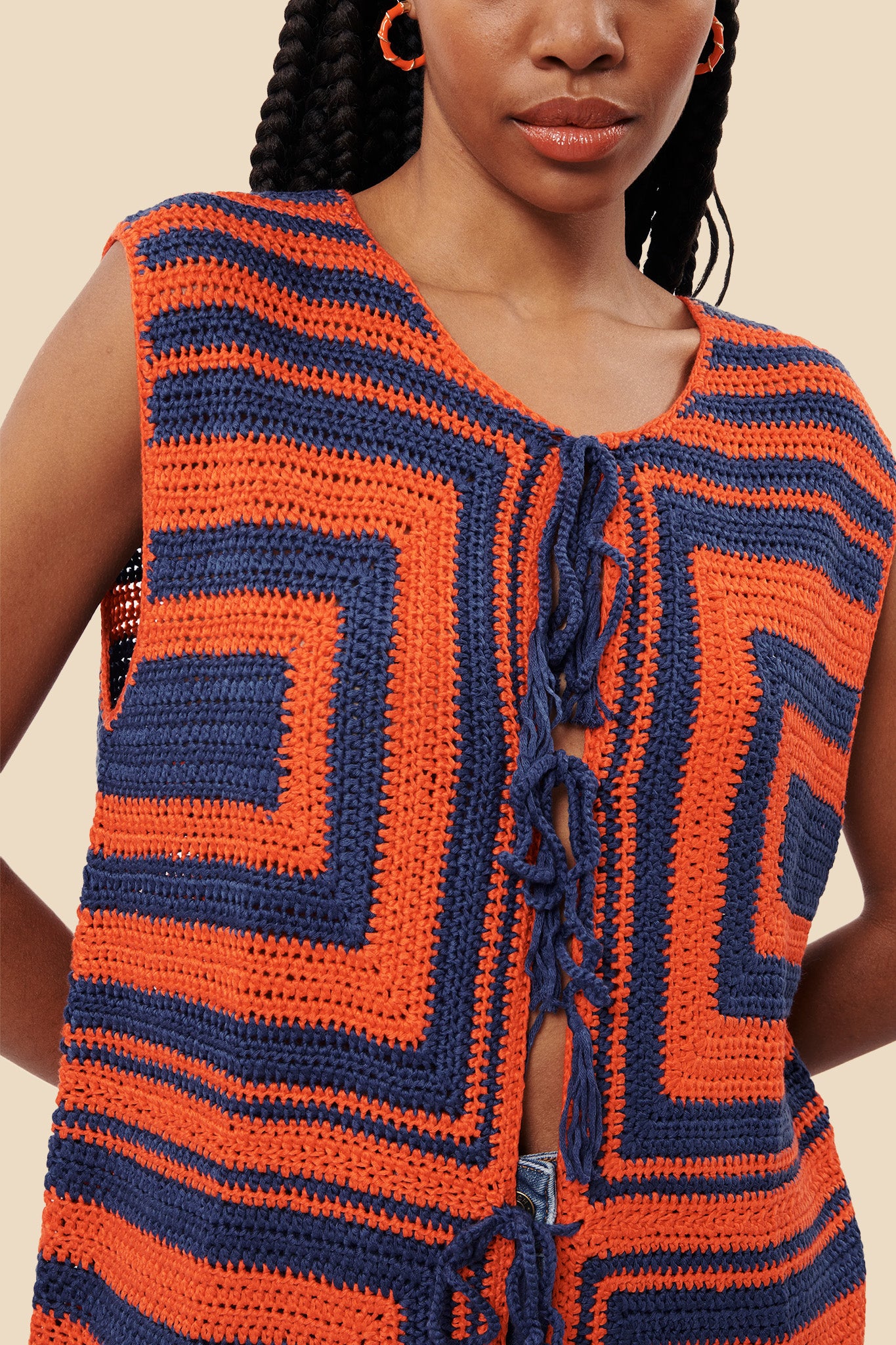 FRNCH Cybille Rouge Knitted Vest Top (M)