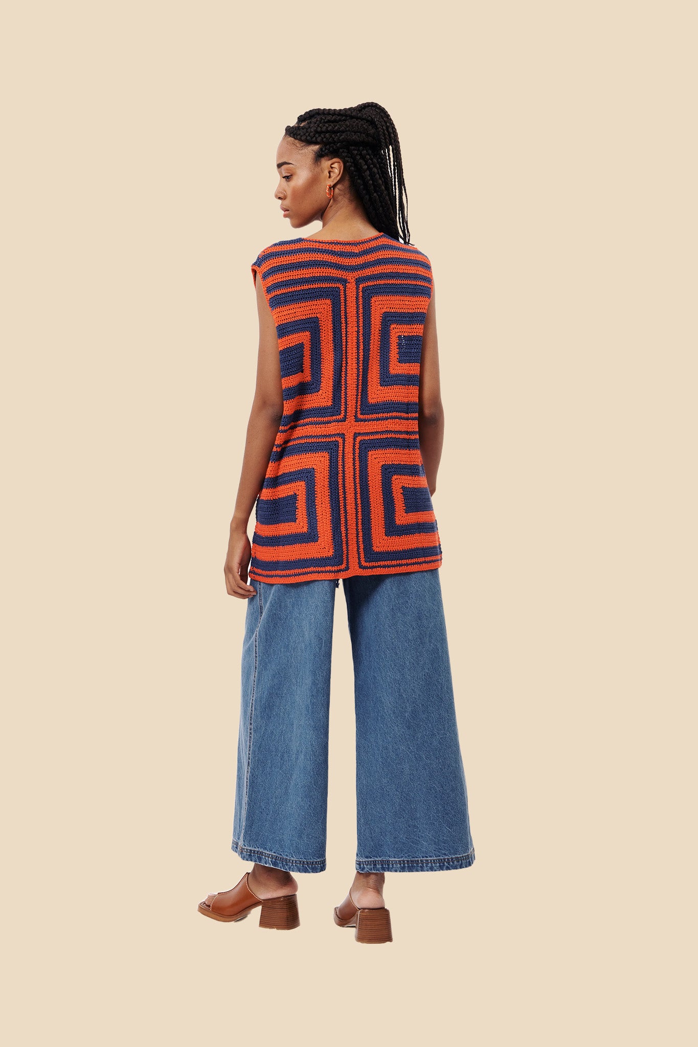 FRNCH Cybille Rouge Knitted Vest Top (M)