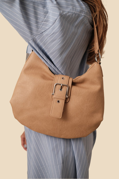 Buckled Hobo Shoulder Bag (Two Colors)