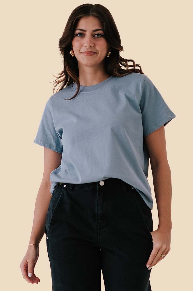 Karter Boxy Basic T-Shirt (Blue)