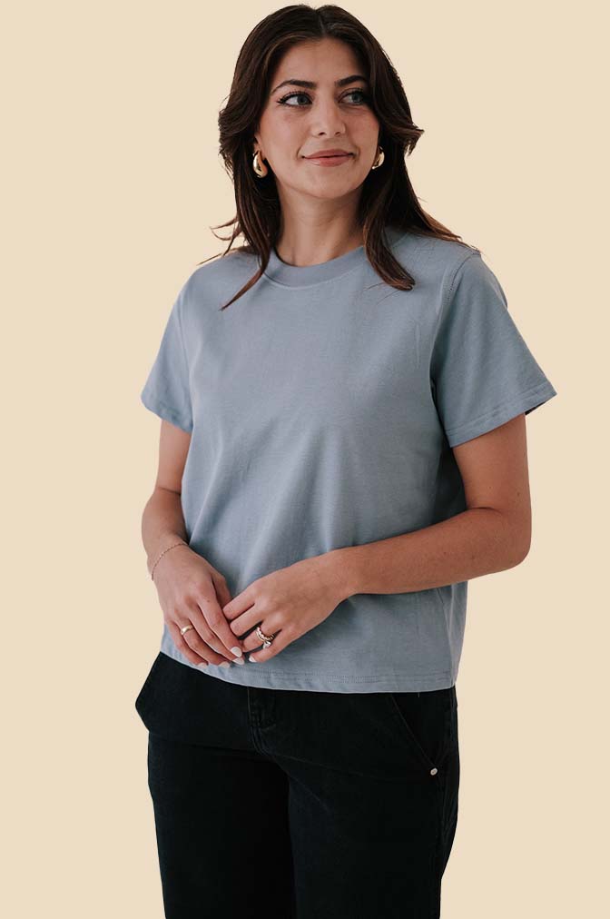 Karter Boxy Basic T-Shirt (Blue)