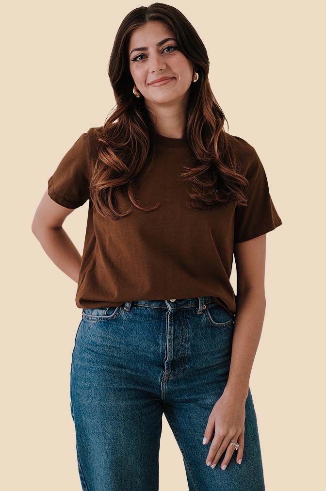 Karter Boxy Basic T-Shirt (Brown)