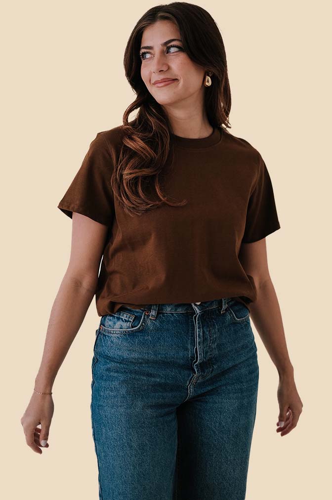 Karter Boxy Basic T-Shirt (Brown)