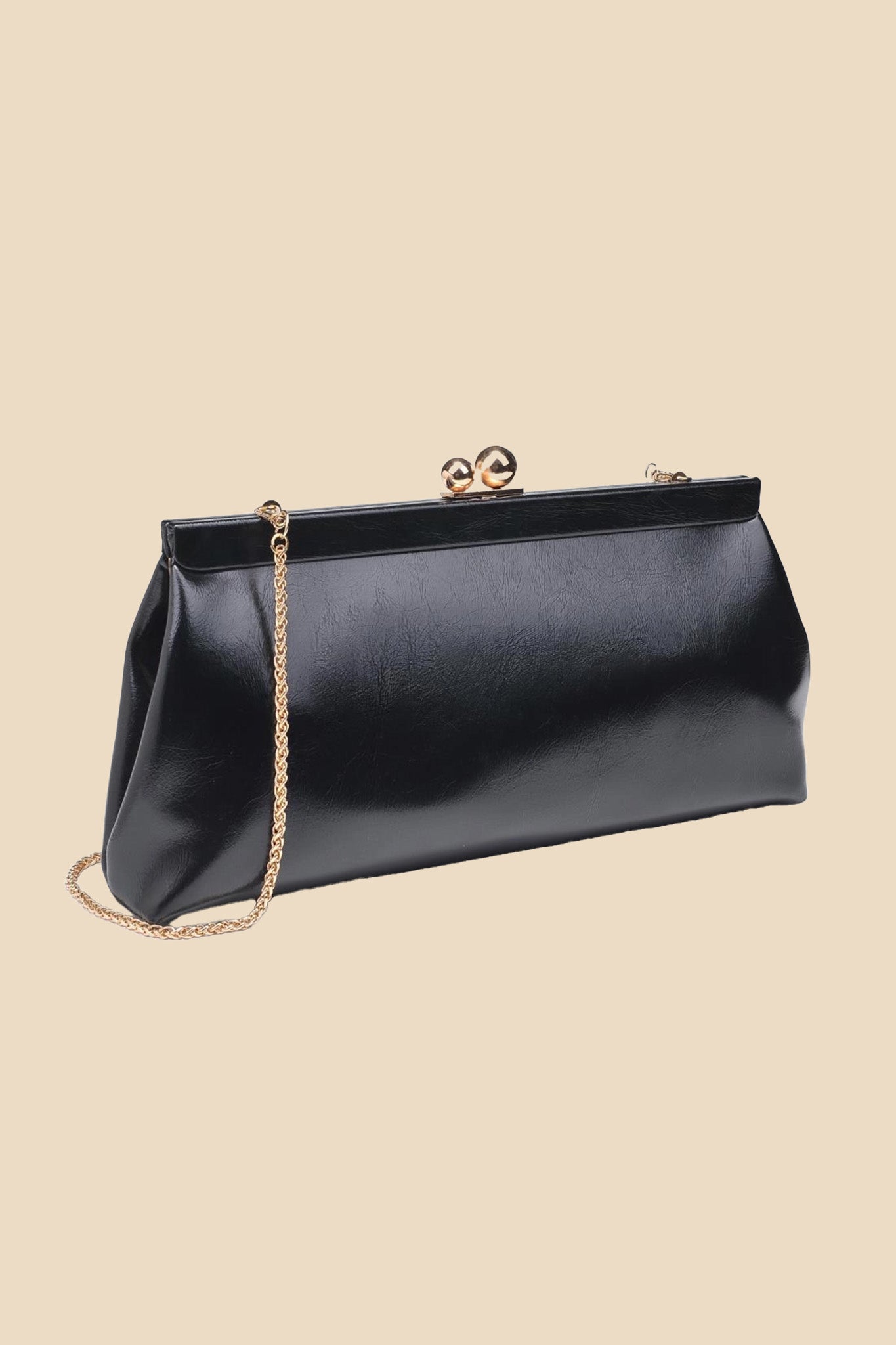 Joplin Kisslock Patent Faux Leather Clutch (Three Colors)