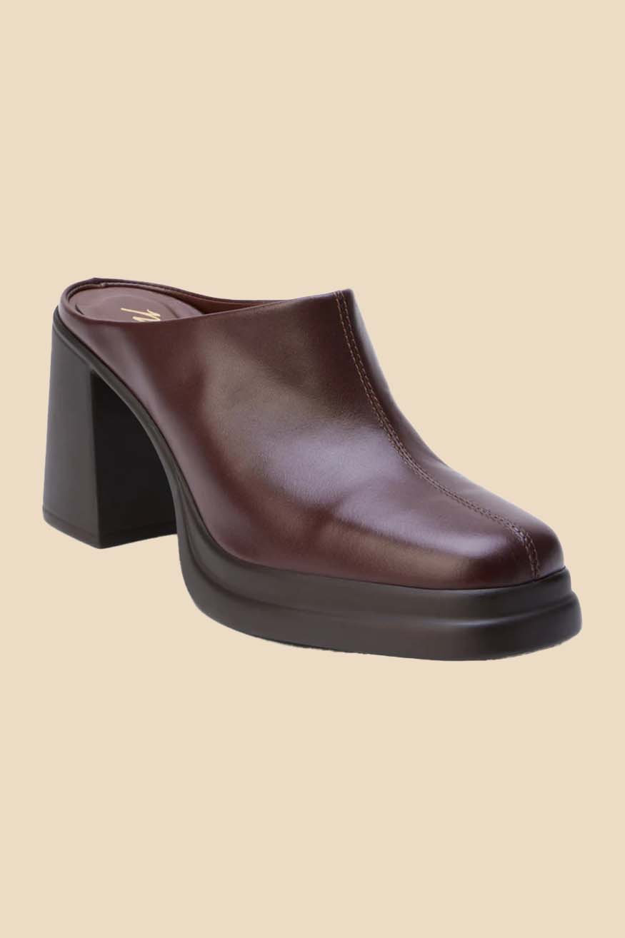 Matisse Joni Leather Heeled Mule (Chocolate)