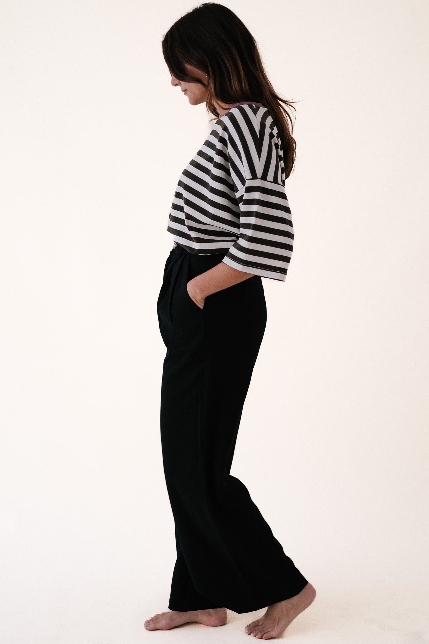 Miou Muse Tiana Black High Waisted Pleated Trousers