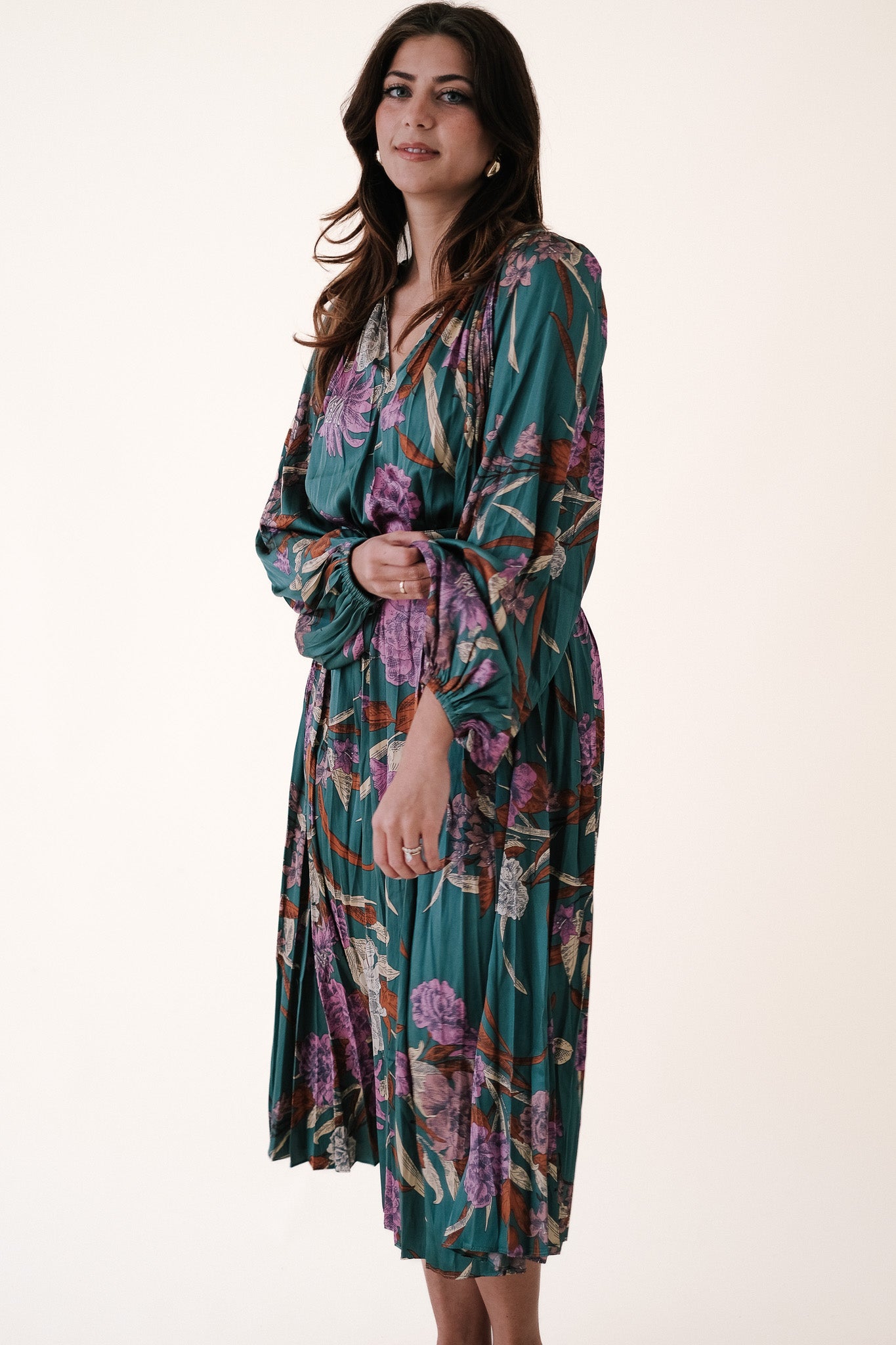 Current Air Teagan Botanical Belted Midi Dress (S)