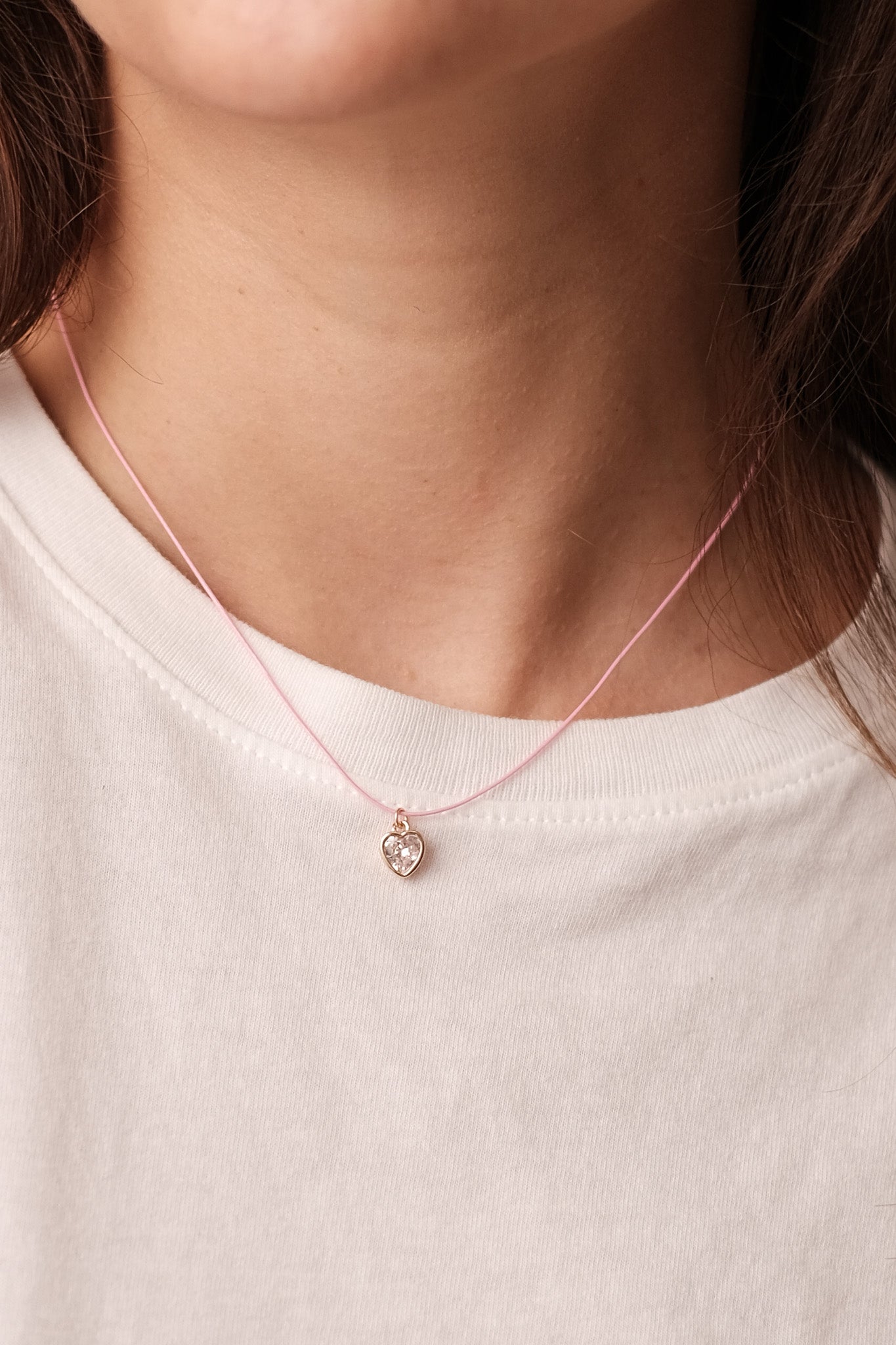 Rhinestone Heart Pendant Necklace