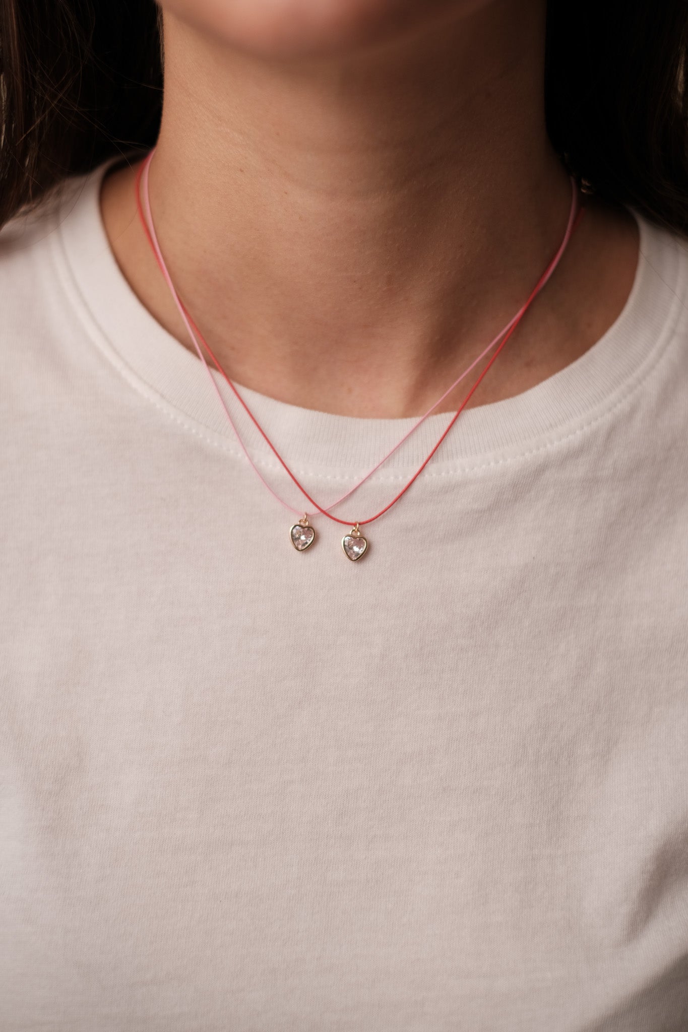 Rhinestone Heart Pendant Necklace