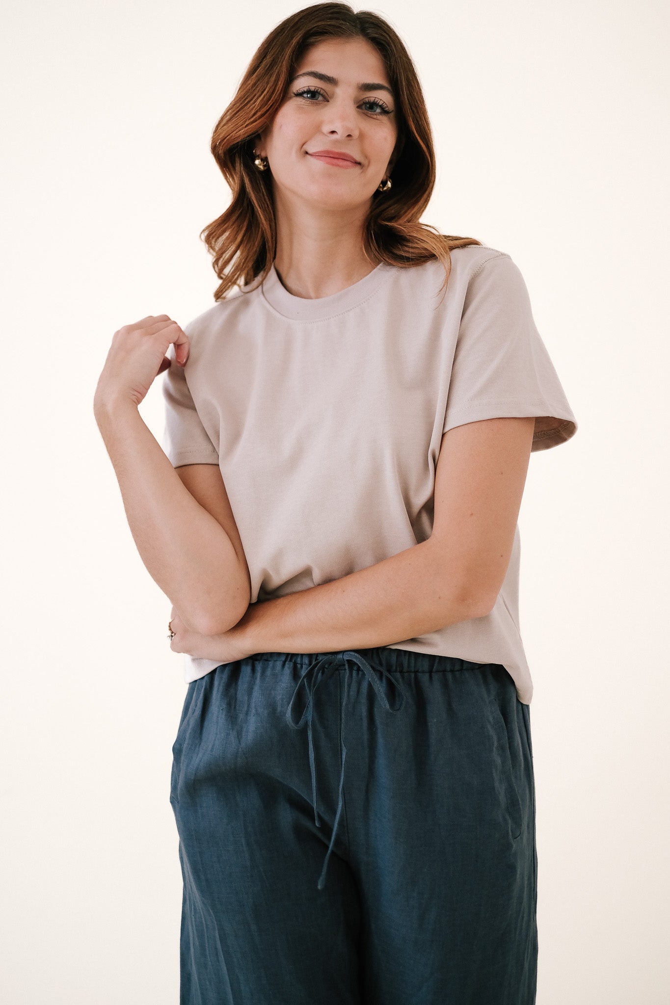 Karter Boxy Basic T-Shirt (Taupe)