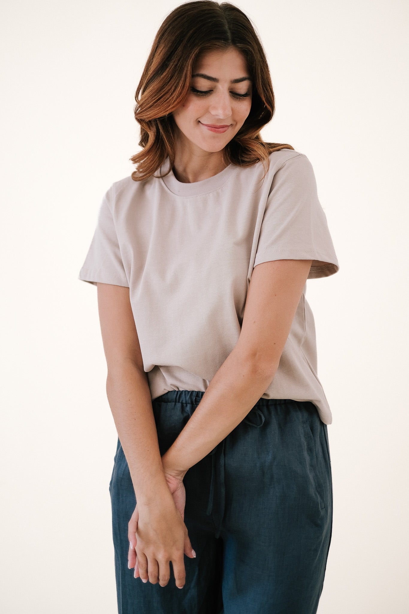 Karter Boxy Basic T-Shirt (Taupe)
