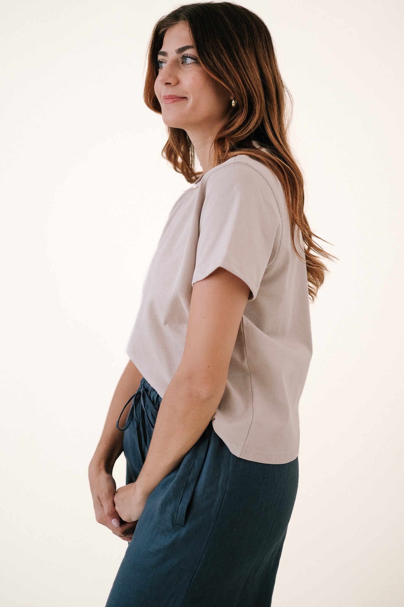 Karter Boxy Basic T-Shirt (Taupe)