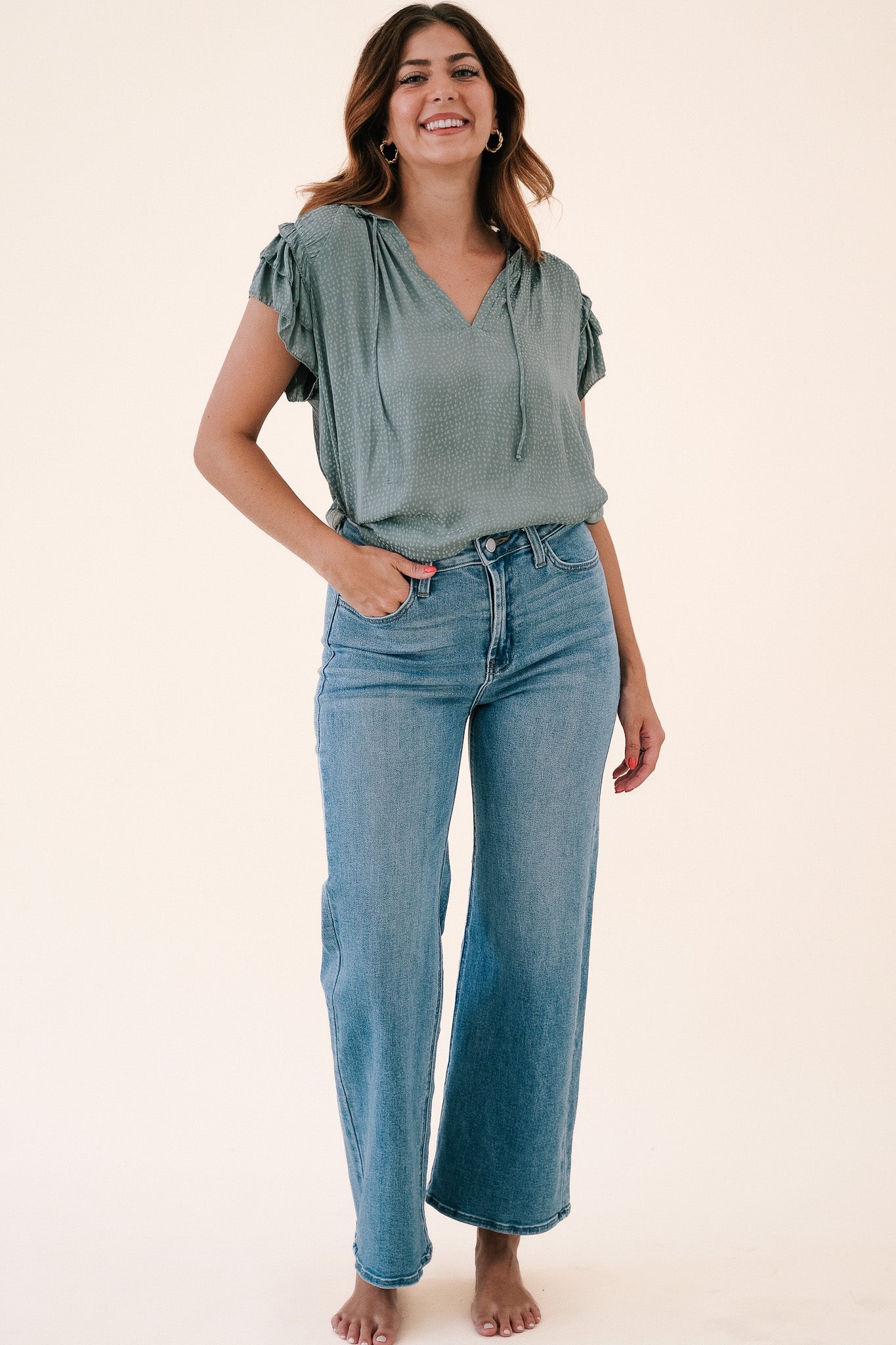Just Black Denim The Slim Wide Leg (Medium Wash)