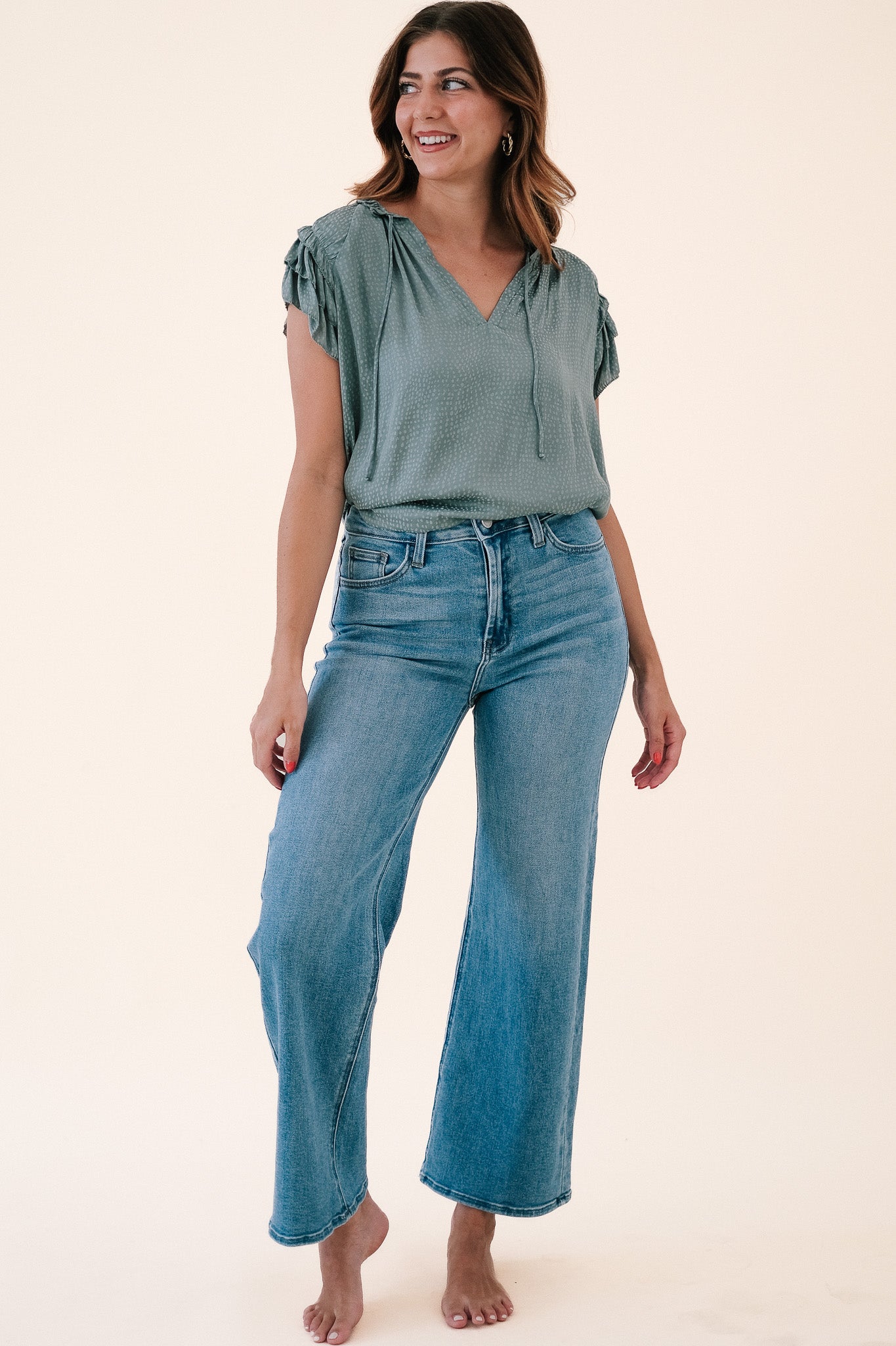 Just Black Denim The Slim Wide Leg (Medium Wash)