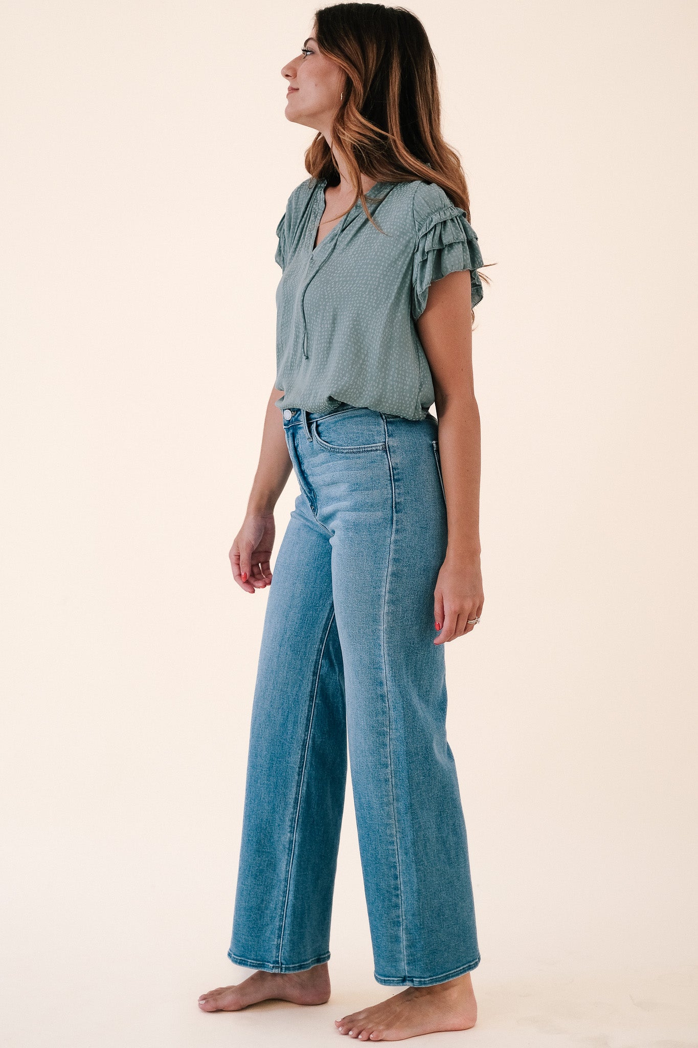 Just Black Denim The Slim Wide Leg (Medium Wash)