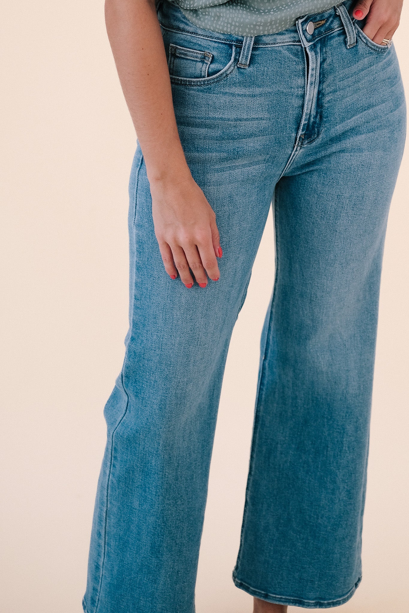 Just Black Denim The Slim Wide Leg (Medium Wash)