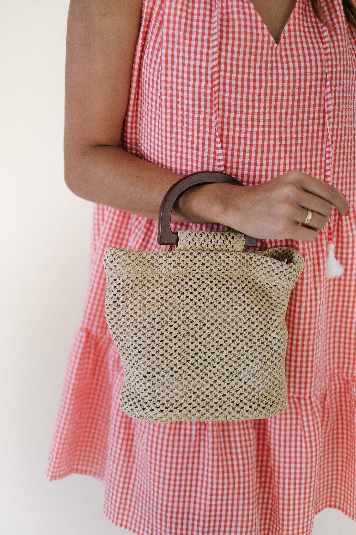 Matisse Jute Wooden Top Handle Tote