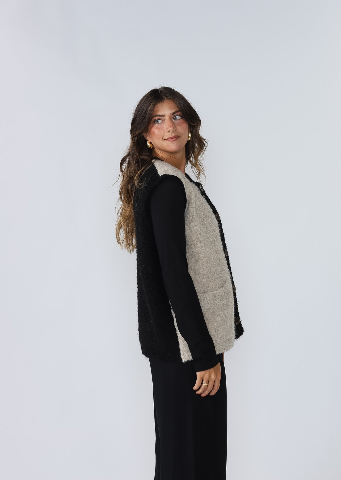Harley Oversized Colorblock Sweater Vest (L)