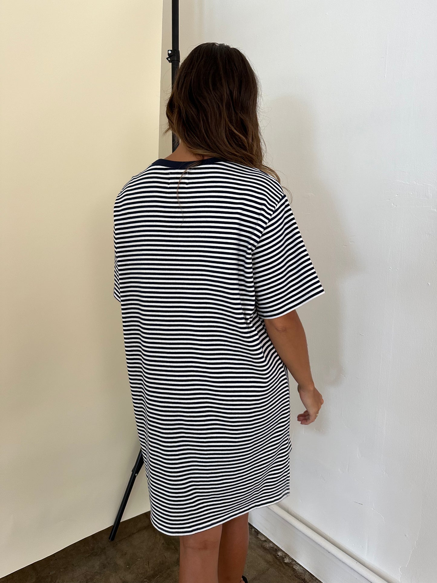 Things Between Foster Navy Short Sleeve T-Shirt Mini Dress