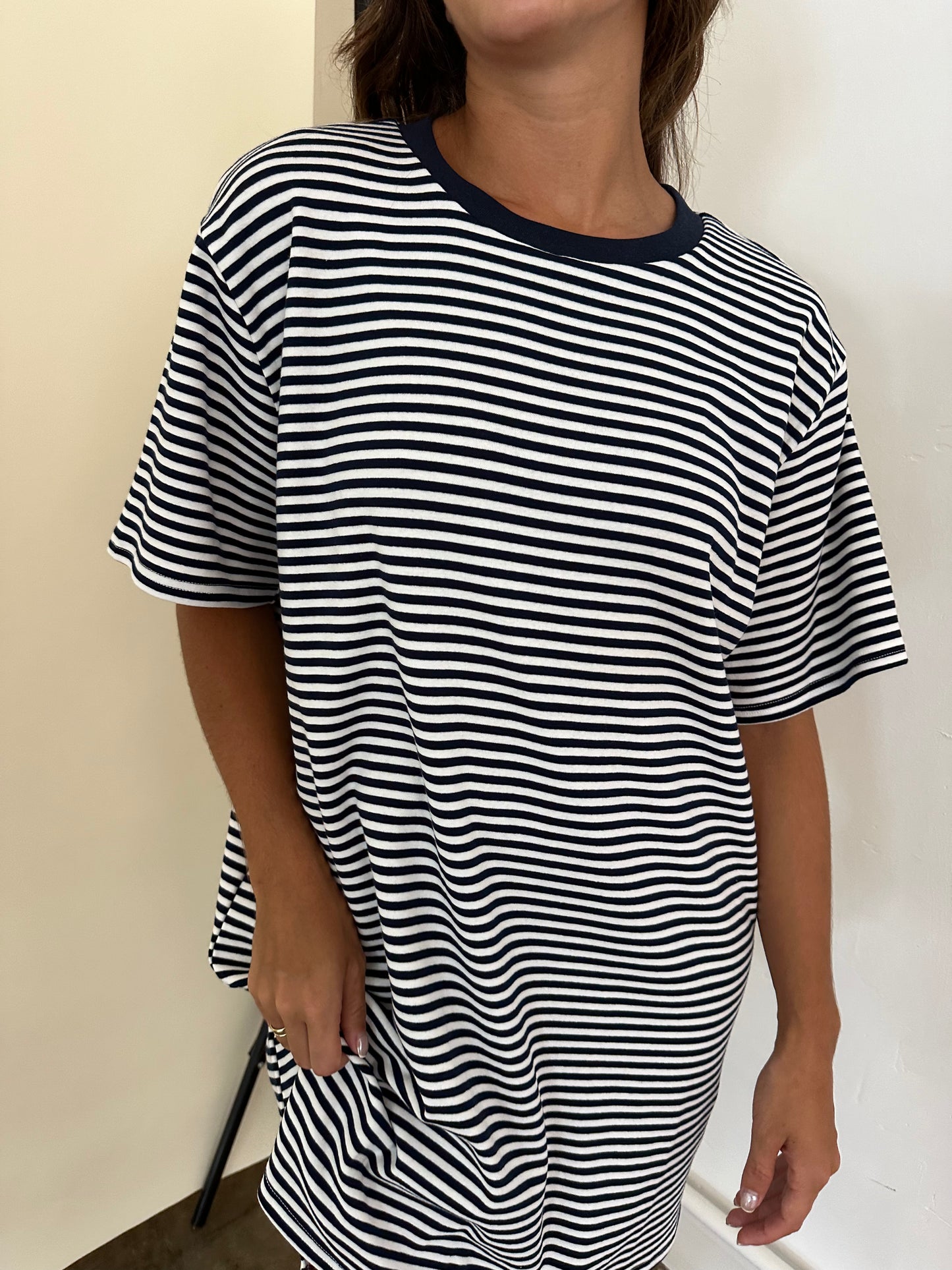 Things Between Foster Navy Short Sleeve T-Shirt Mini Dress