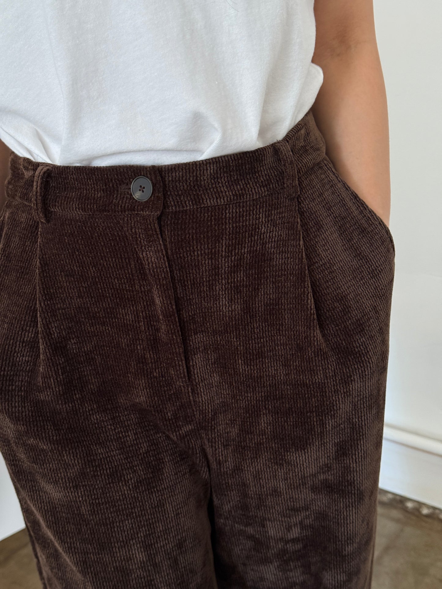 Current Air Paulina Brown Corduroy Wide Leg Pants