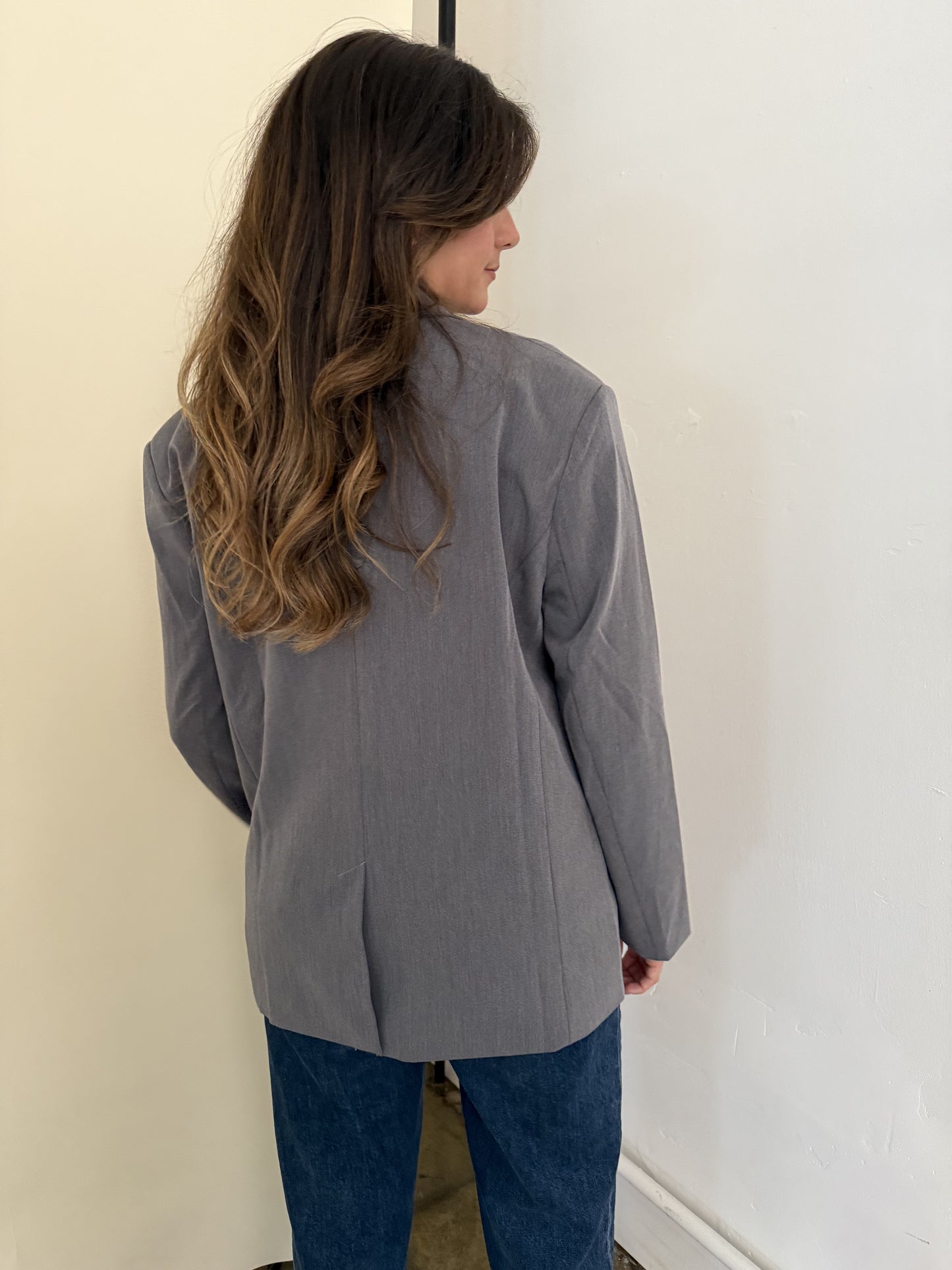 Leah Oversized Grey Blazer Jacket (S)