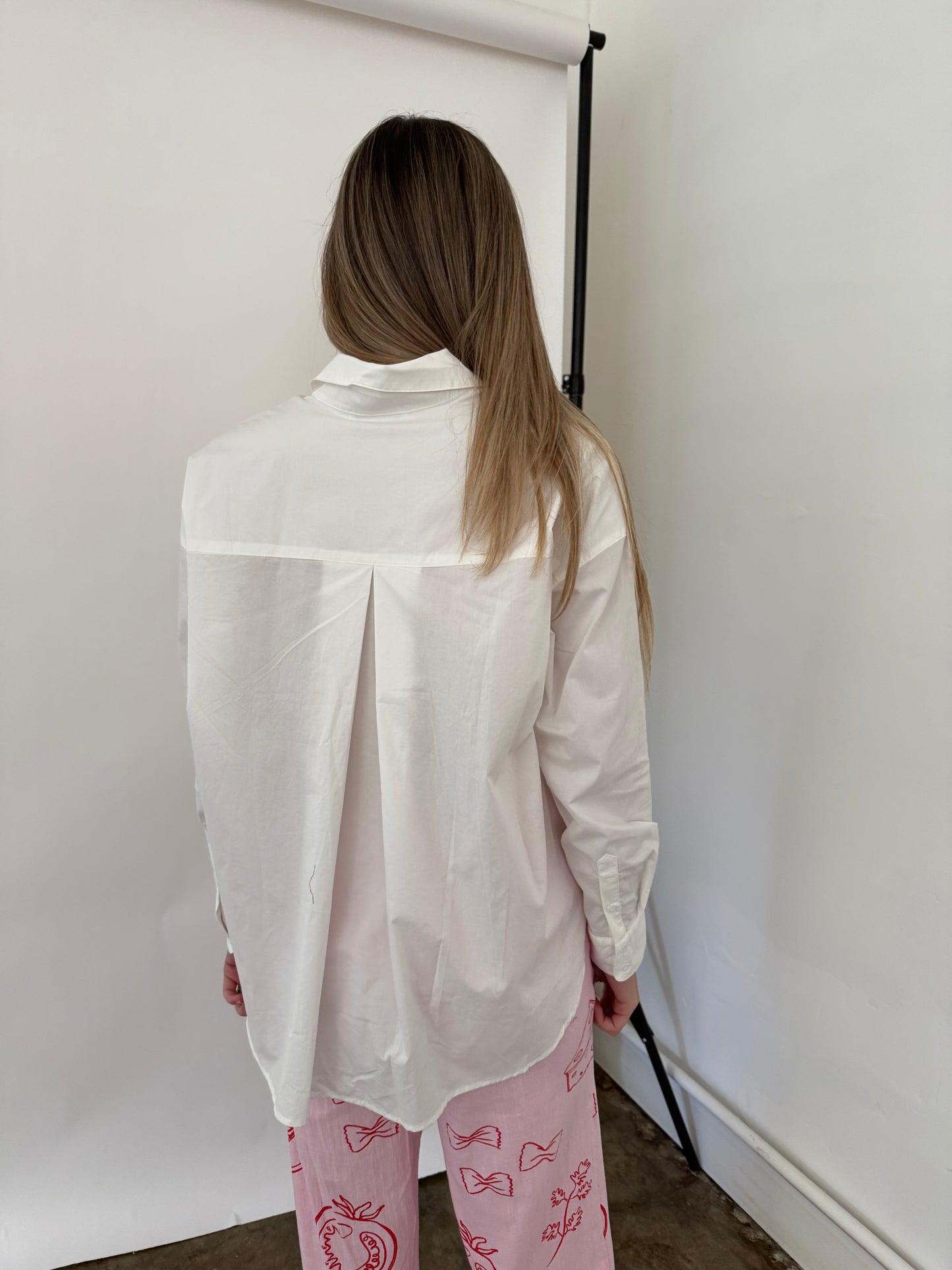 Tatum White Poplin Button Down Shirt