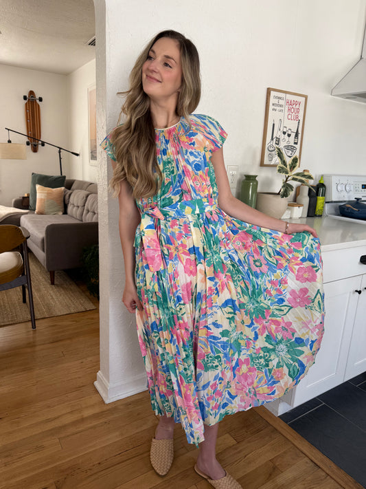 Current Air Mona Pleated Maxi Dress (M)
