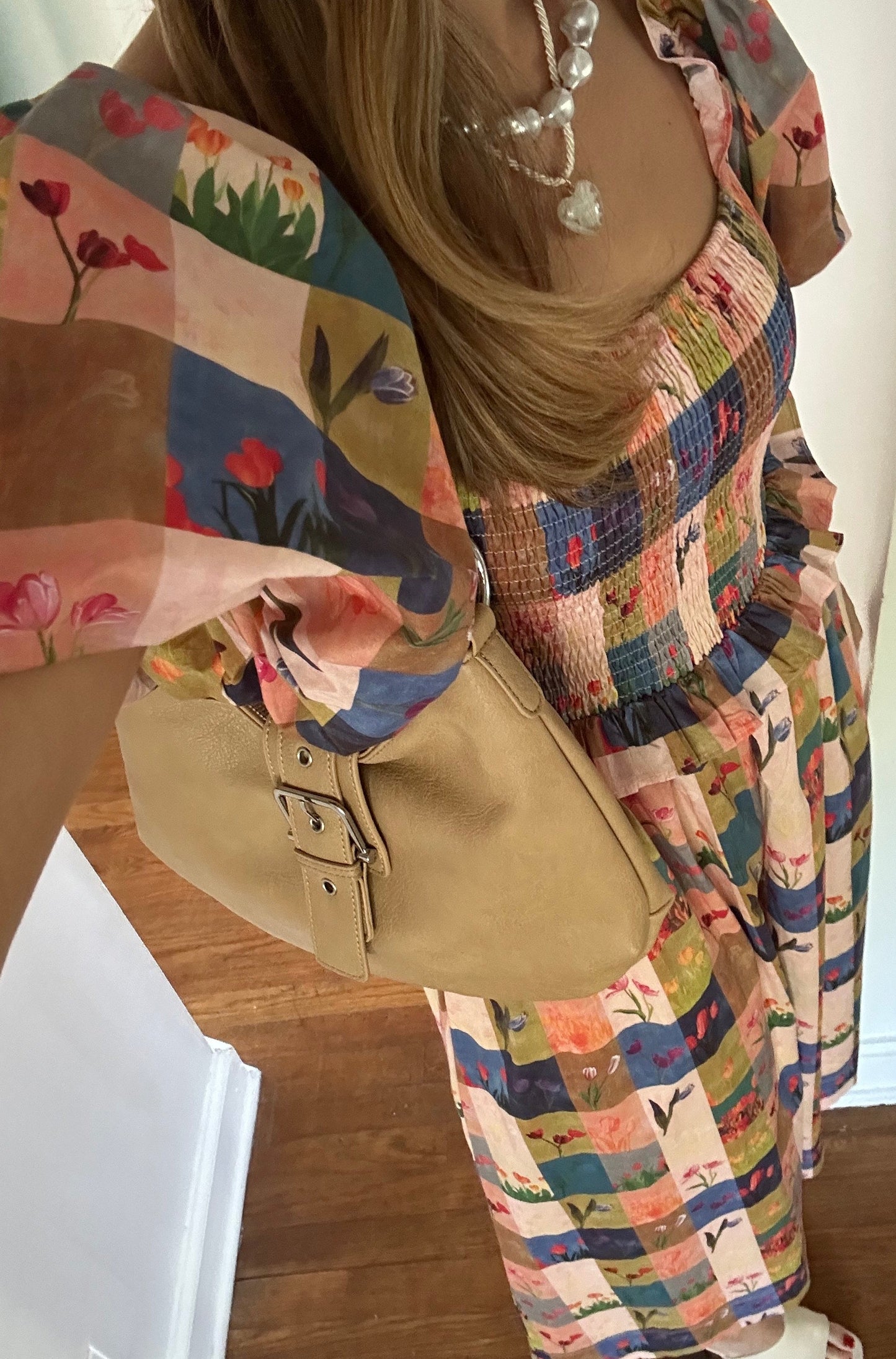 Street Level Buckled Hobo Shoulder Bag (Black)