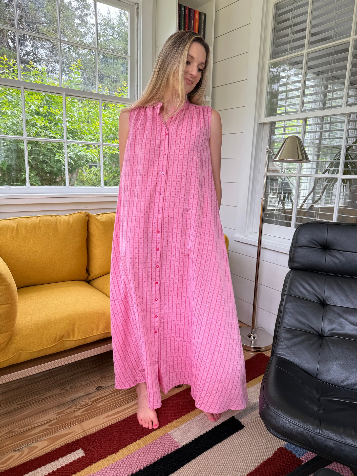 FRNCH Edvina Red Embroidered Print Sleeveless Maxi Dress