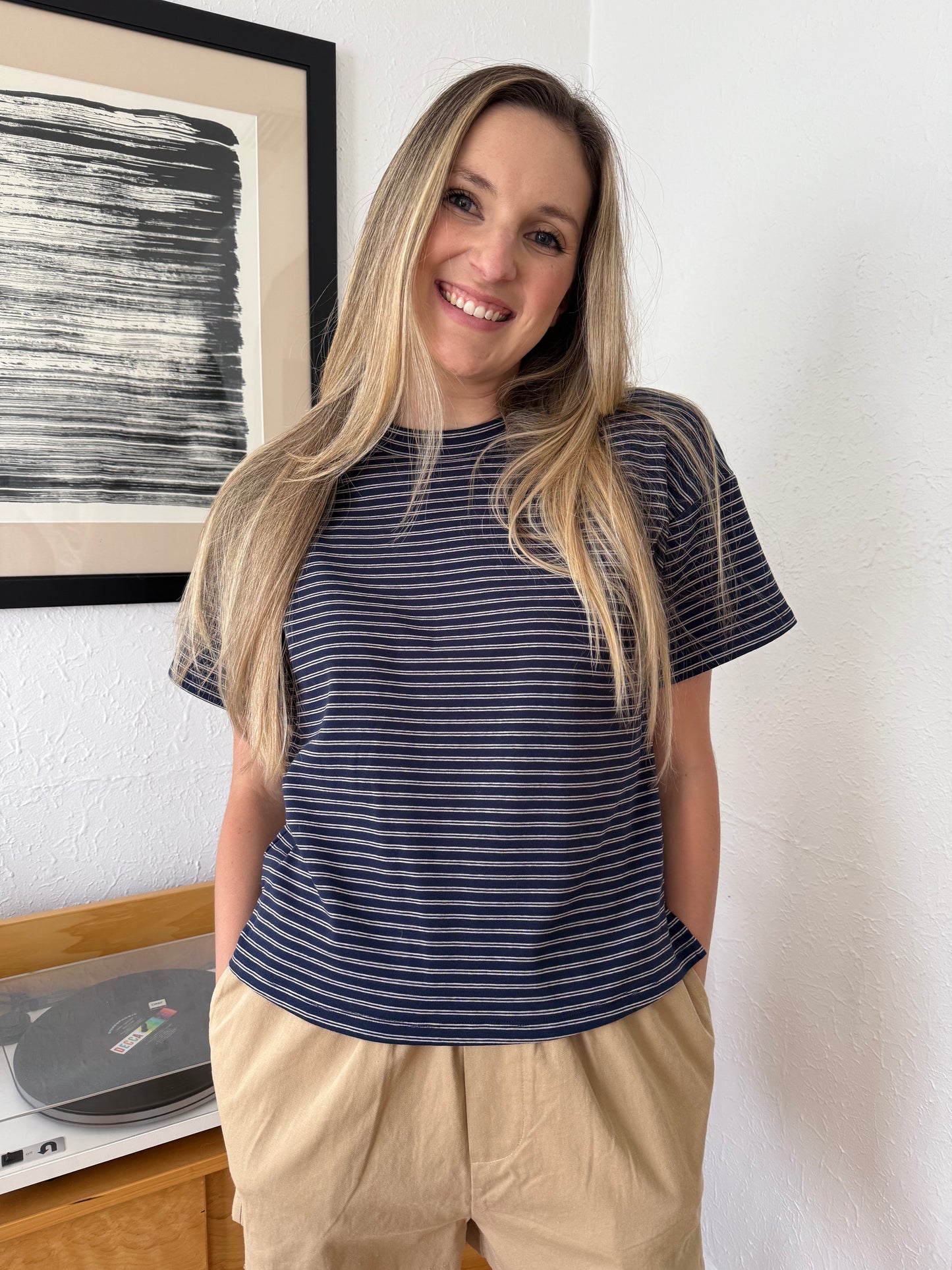 Things Between Georgia Relaxed Stripe T-Shirt (Navy)