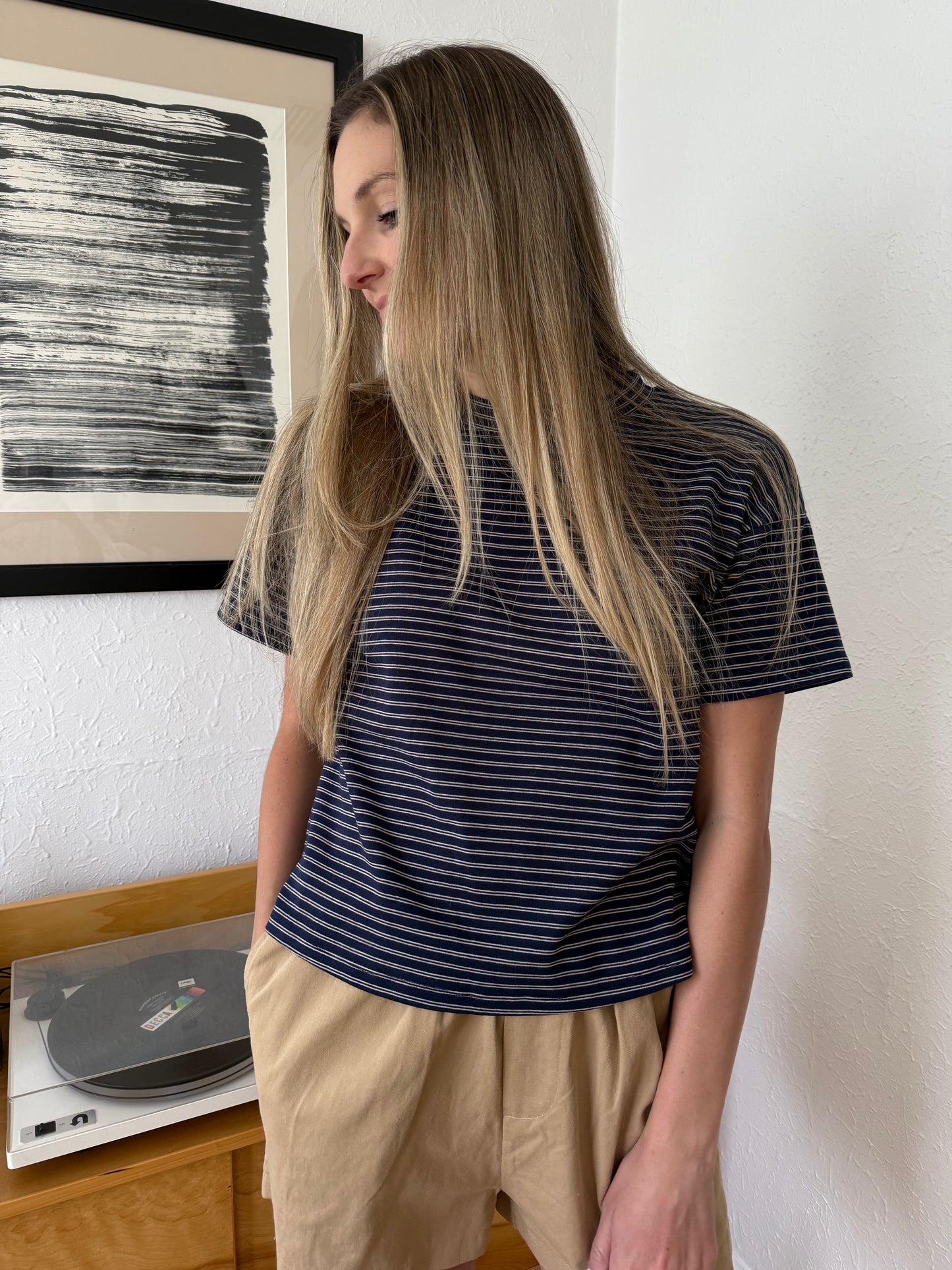 Things Between Georgia Relaxed Stripe T-Shirt (Navy)