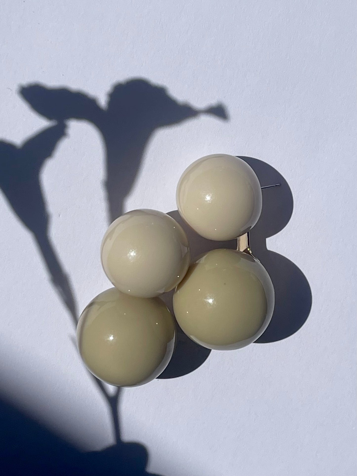 Acrylic Ball Staggered Earrings (Two Colors)