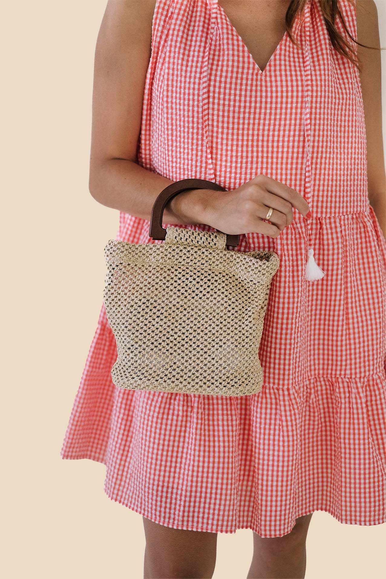 Matisse Jute Wooden Top Handle Tote