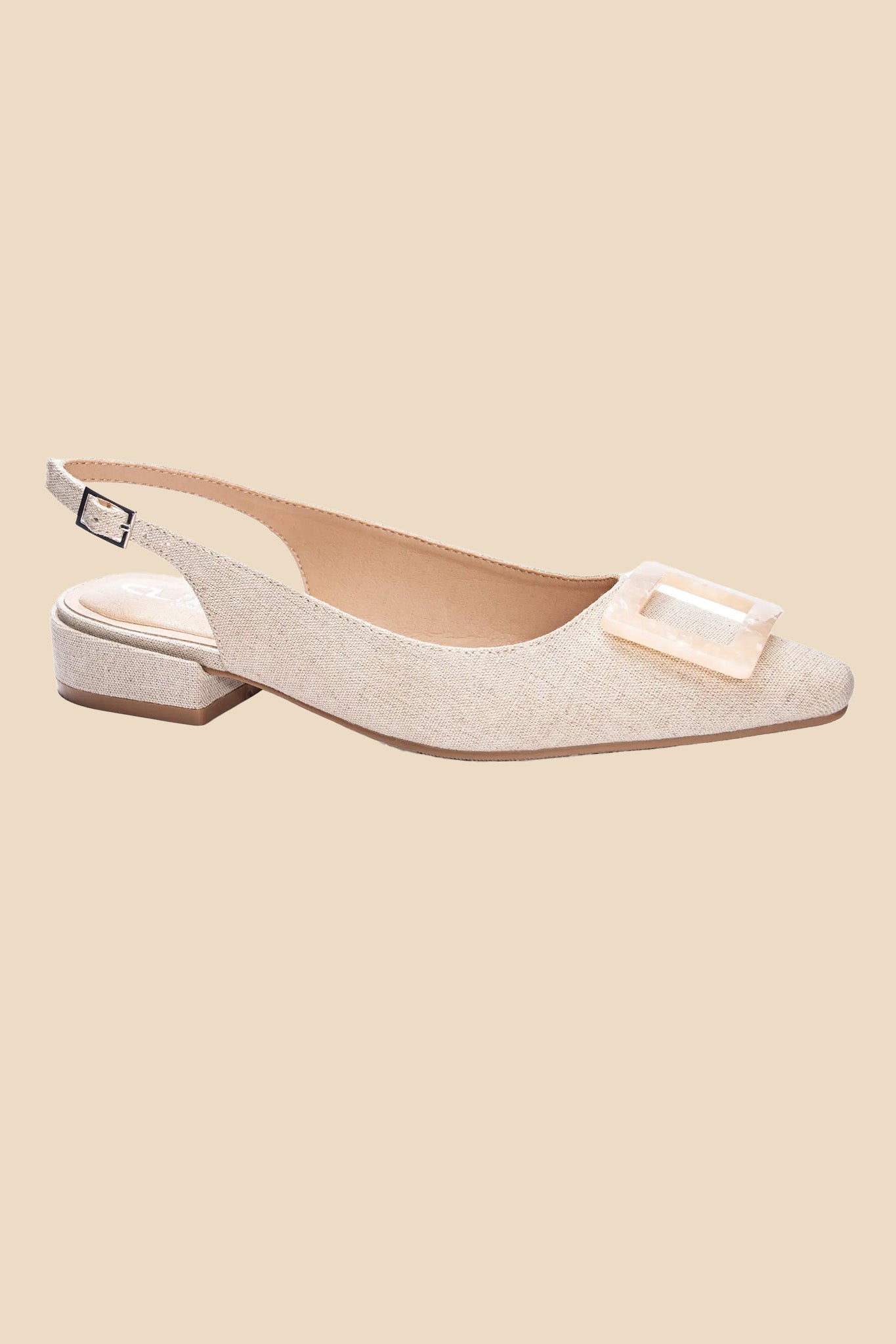 Chinese Laundry Sweetie Linen Slingback (Natural)