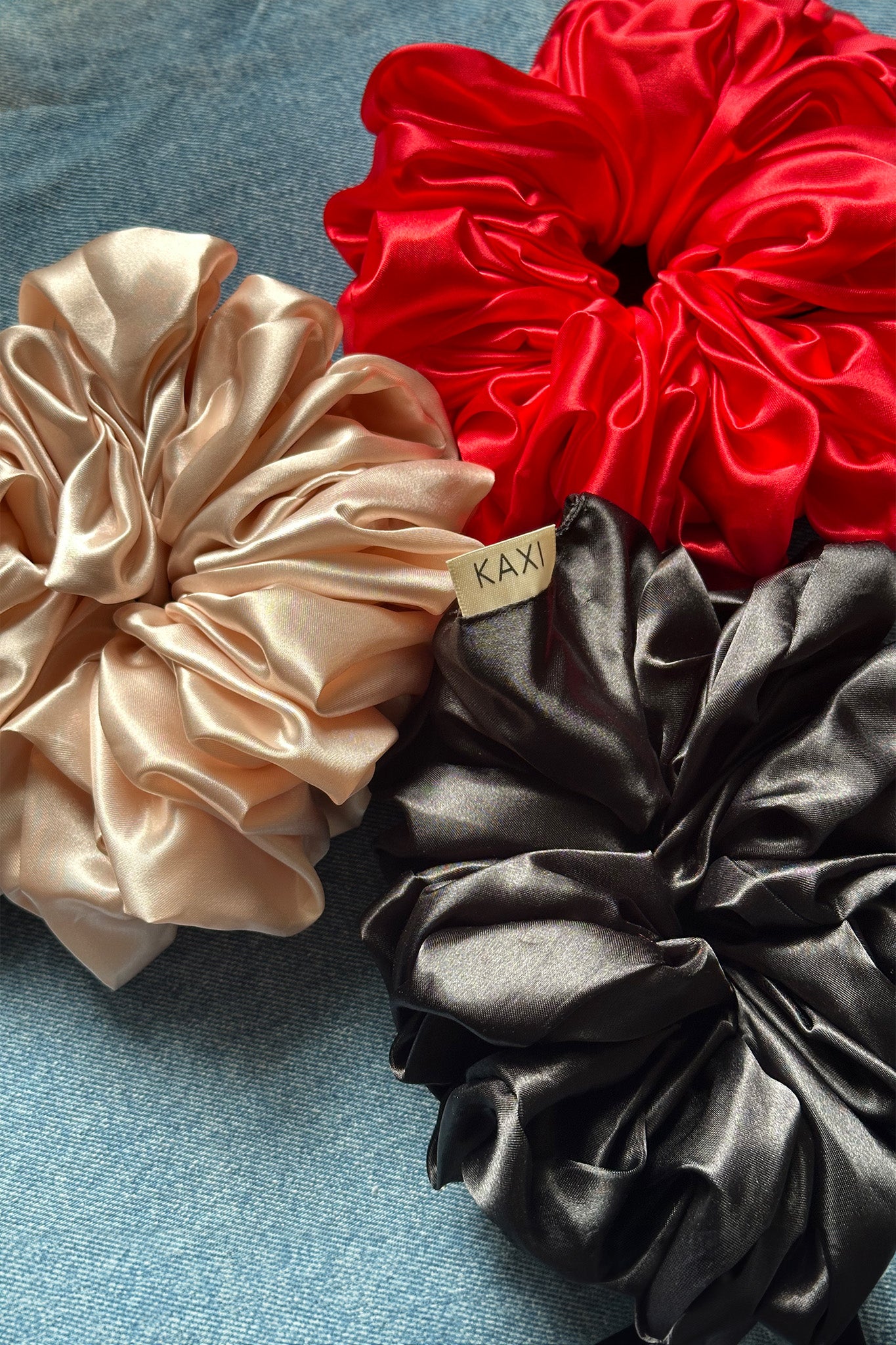 KAXI Sleep Silk Satin Scrunchies (Three Colors)