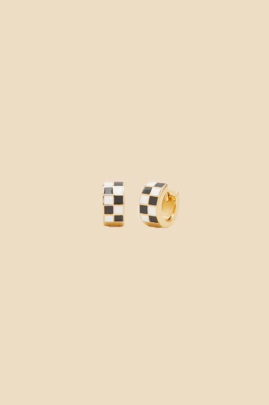 Petit Moments Checkered Micro Huggie Earrings