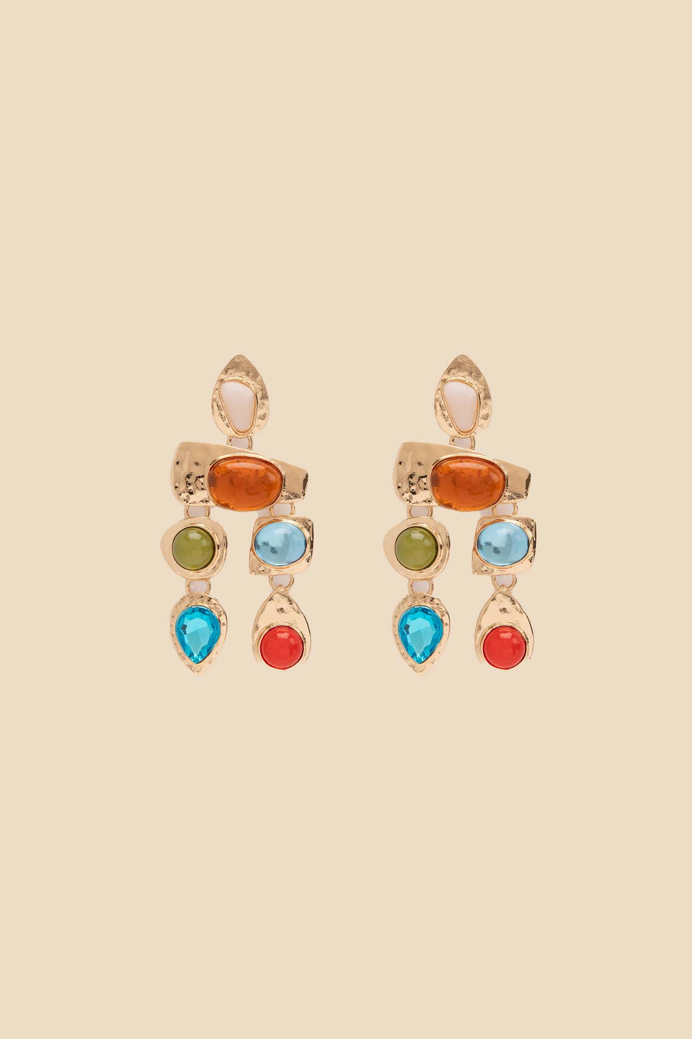 Petit Moments Sunset Multi Stone Statement Earrings
