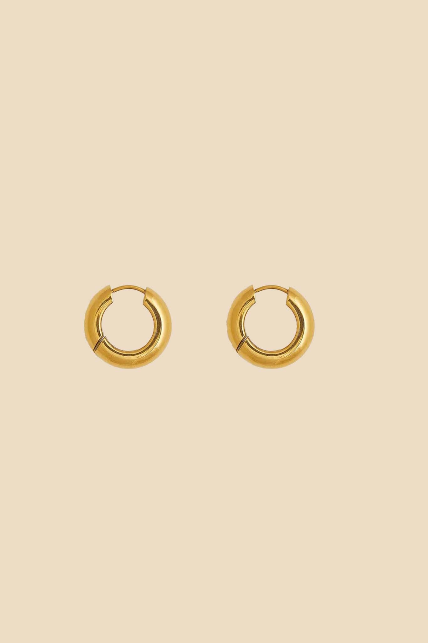 Petit Moments Moss Chunky Gold Huggie Earrings