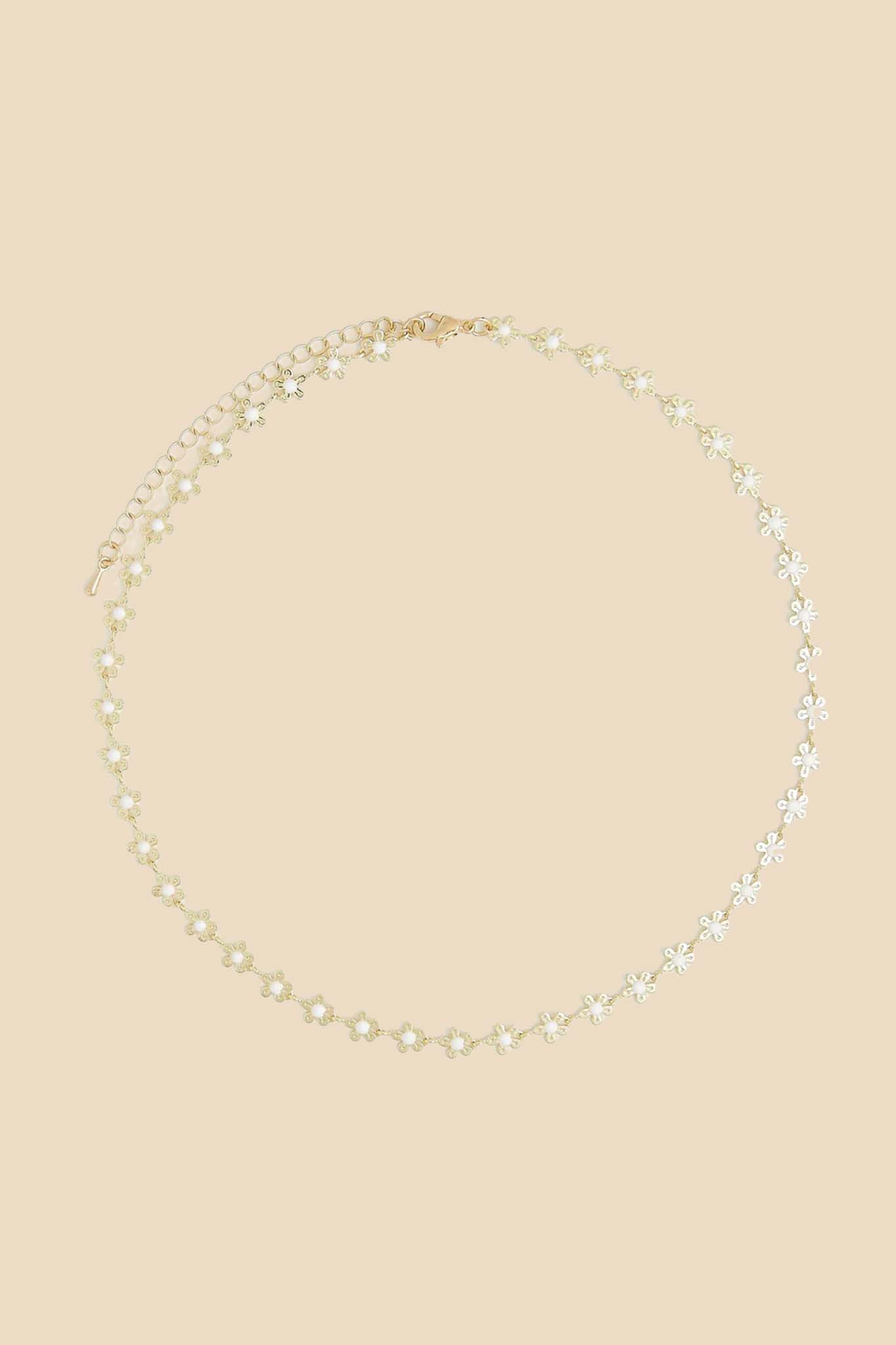 Petit Moments Shyla Gold and White Flower Necklace
