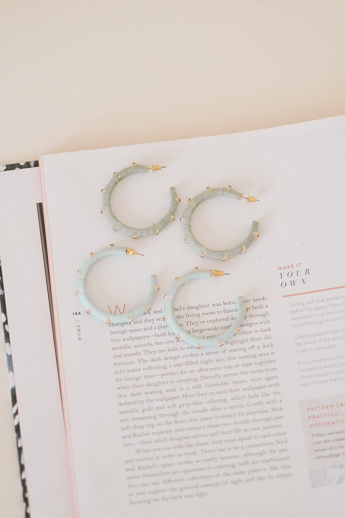 Wrapped Rhinestone Hoop Earrings (Two Colors)