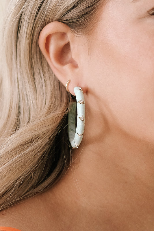 Wrapped Rhinestone Hoop Earrings (Two Colors)