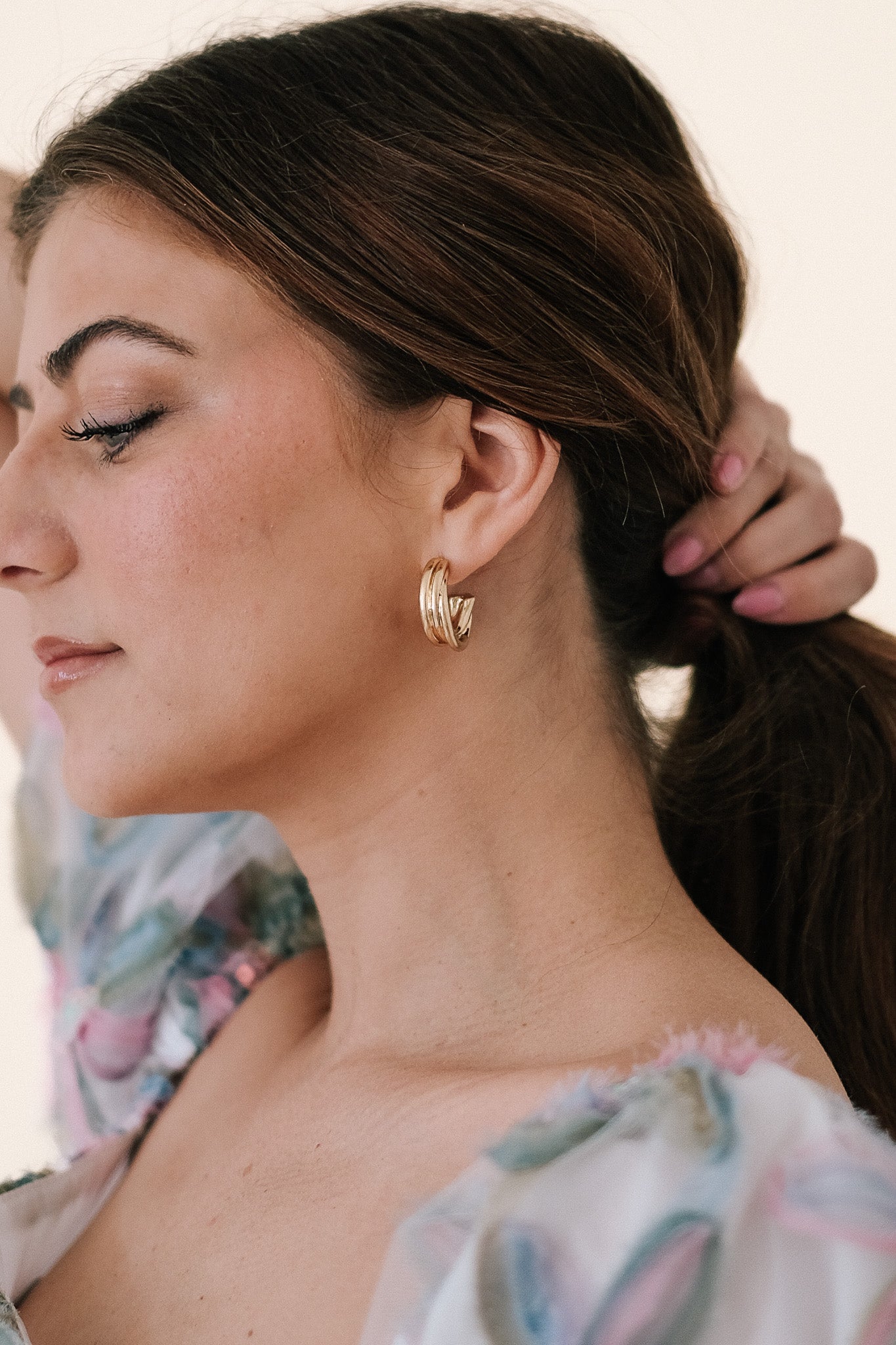 Gold Twist Hoop Earrings