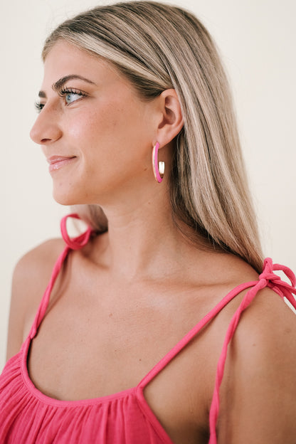 Reversible Oblong Hoop Earrings (Three Colors)