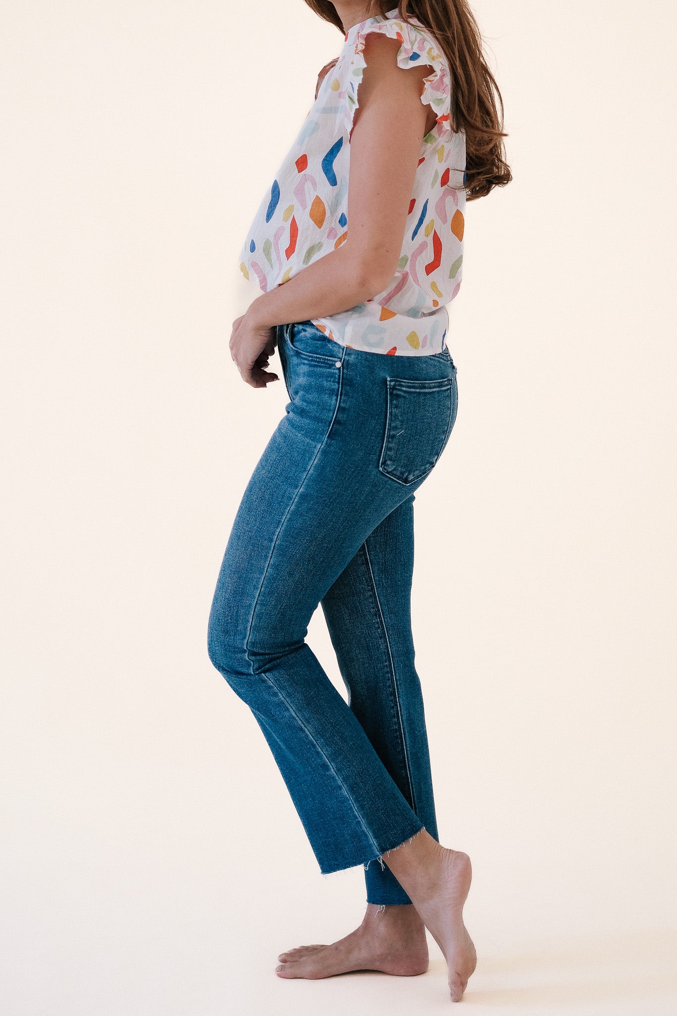 Just Black Denim Easton Medium Tonal Crop Flare Jeans