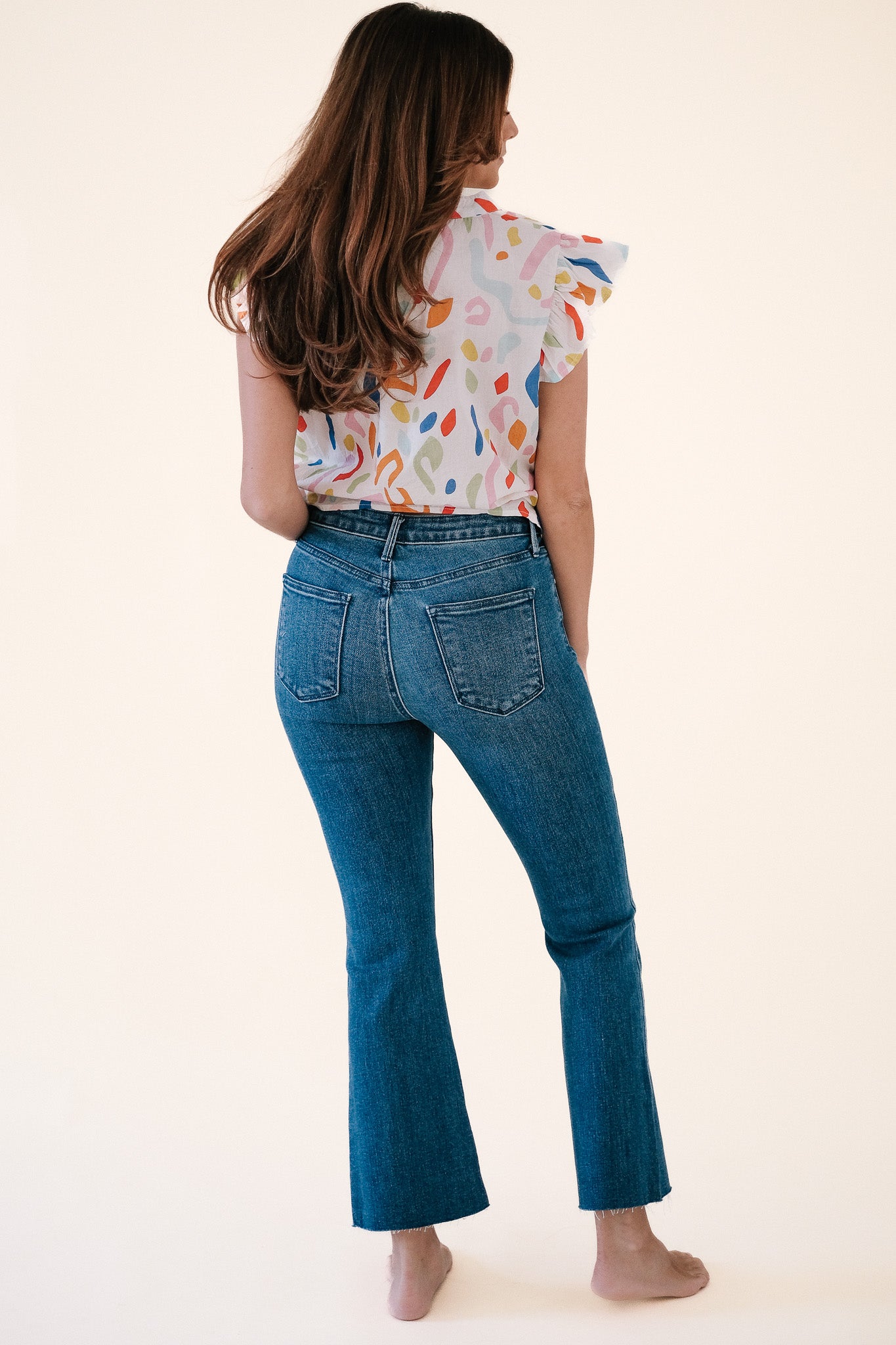 Just Black Denim Easton Medium Tonal Crop Flare Jeans