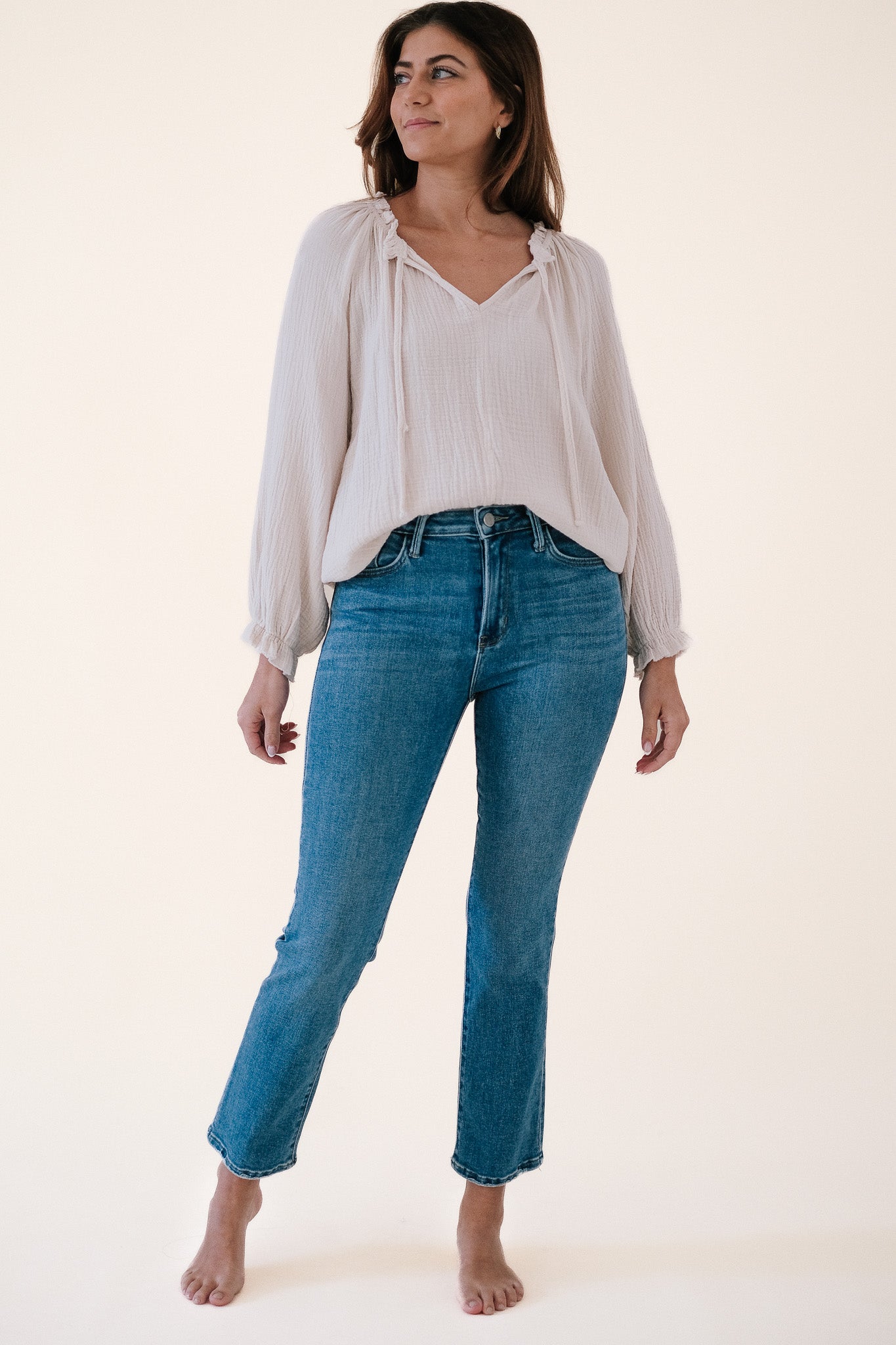 Just Black Denim Tia Medium Wash Slim Straight Jeans